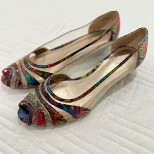 Impo Multicolor Peep-Toe Flats